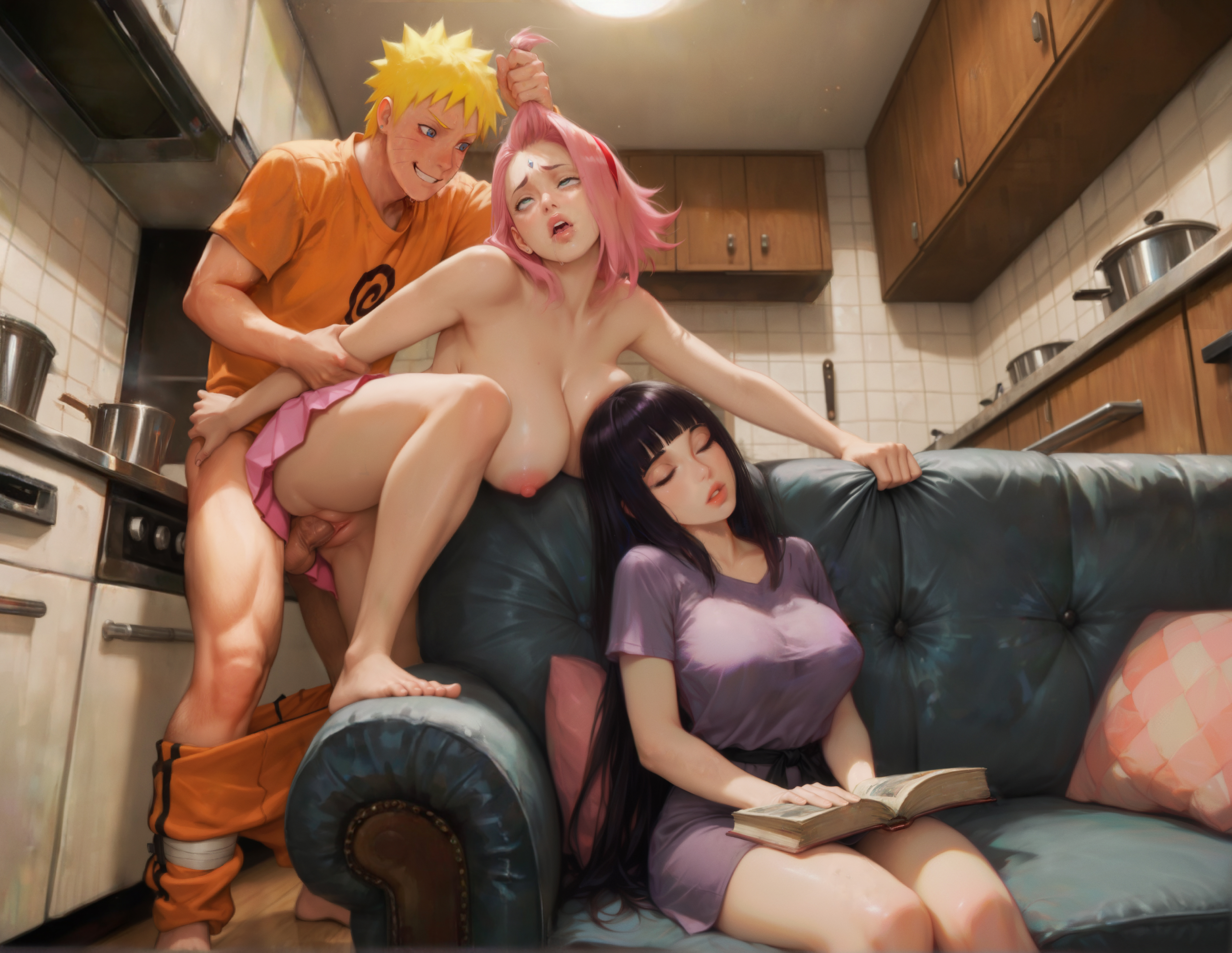 1boy, 2girls, ai generated, balls, breasts, cheating, cheating boyfriend, cheating husband, closed eyes, cuckquean, doggy style, erection, female, hair grab, haruno sakura, hyuuga hinata, lyri, lyri1, male, multiple females, multiple girls, naruto, naruto (series), nipples, nude, nude female, penis, pussy, sakura haruno, sex, sleeping, testicles, toes, uncensored, uzumaki naruto