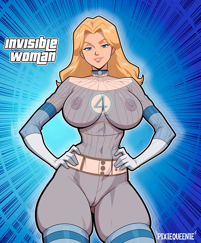 big ass, big breasts, blonde female, breasts, fantastic four, fantastic four: first steps, female, female only, invisible woman, invisible woman (first steps), invisible woman (marvel rivals), marvel, marvel rivals, pixiqueenie, see-through clothing, sue storm, thick ass, thick thighs, thighs