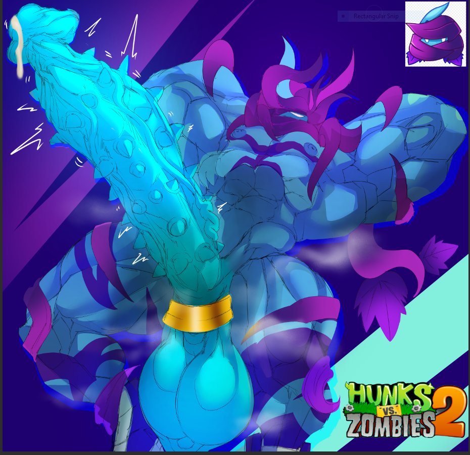1boy, abs, anthro, asolchan, balls, bara, big balls, big muscles, big pecs, big penis, cock ring, conceal-mint (pvz), huge cock, huge muscles, huge pecs, humanoid, humanoid genitalia, humanoid penis, hyper penis, male, male focus, male only, muscles, muscular, muscular male, musk, musk clouds, musky balls, musky cock, penis, plant, plants vs zombies, plants vs zombies 2: it's about time, plants vs. zombies, solo, solo focus, solo male, yaoi