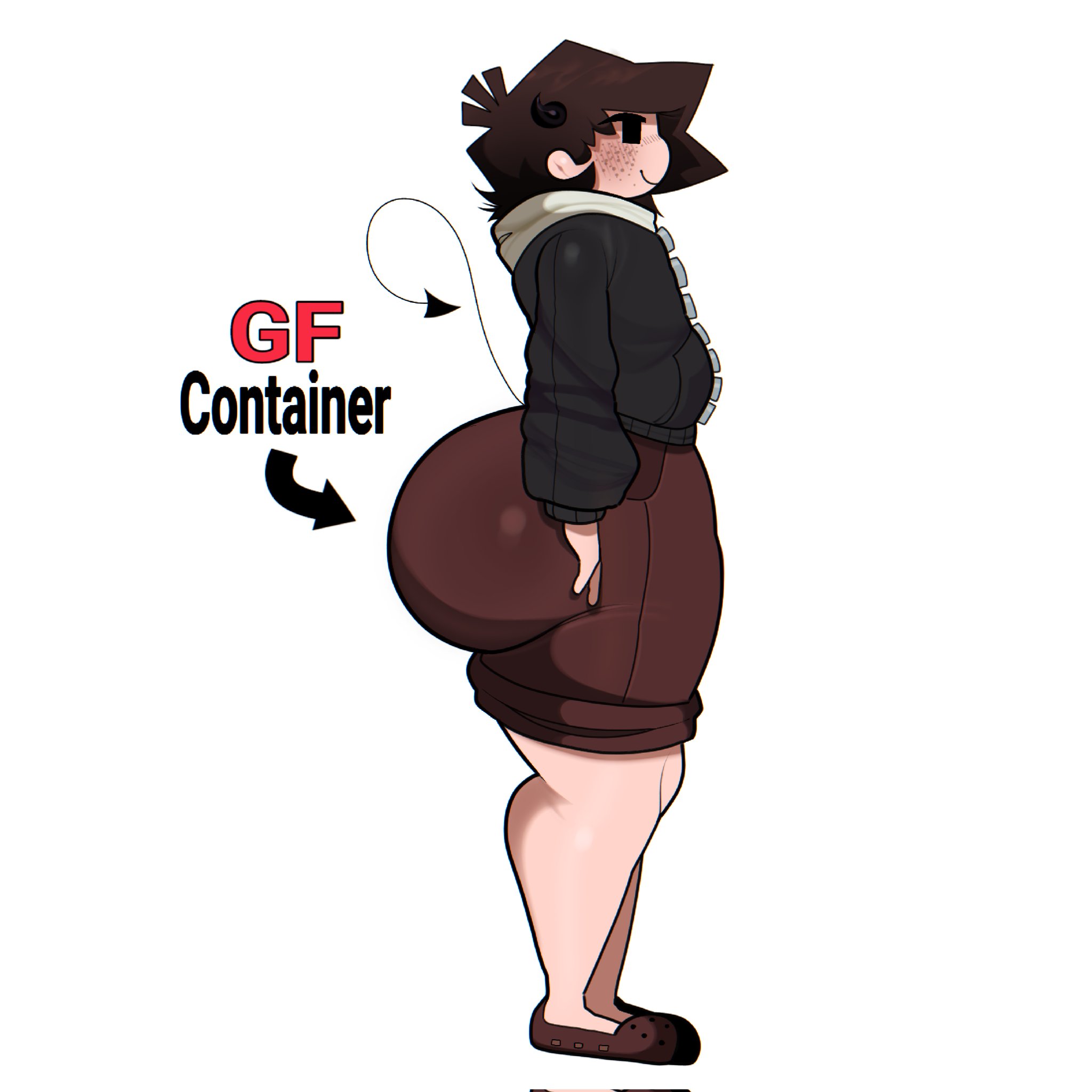 1boy, big ass, brown shorts, dani (danielito), danielito, evil container, fat ass, femboy, femboy only, flip flops, lprs, meme, shorts, side view, thicc ass, thick thighs