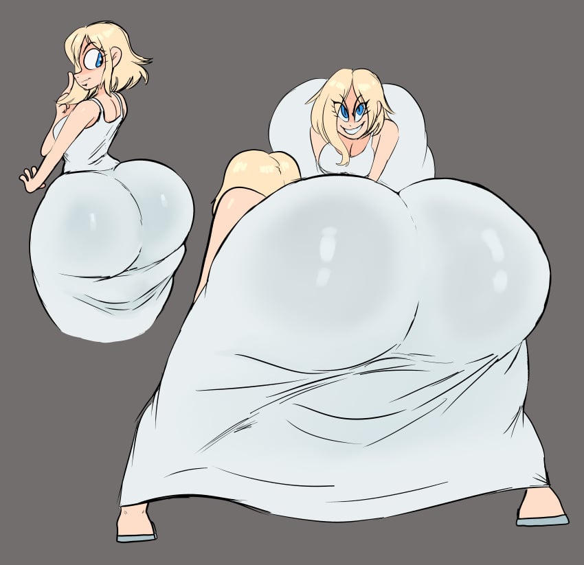 1girls, ass, ass in dress, big ass, blonde hair, blonde-haired female, bottom heavy, bubble ass, bubble butt, clothing, dress, fat ass, female, female only, huge ass, kingdom hearts, large ass, lemonadepikachu, namine, nobody (kingdom hearts), solo, thick ass, thick thighs, wide hips