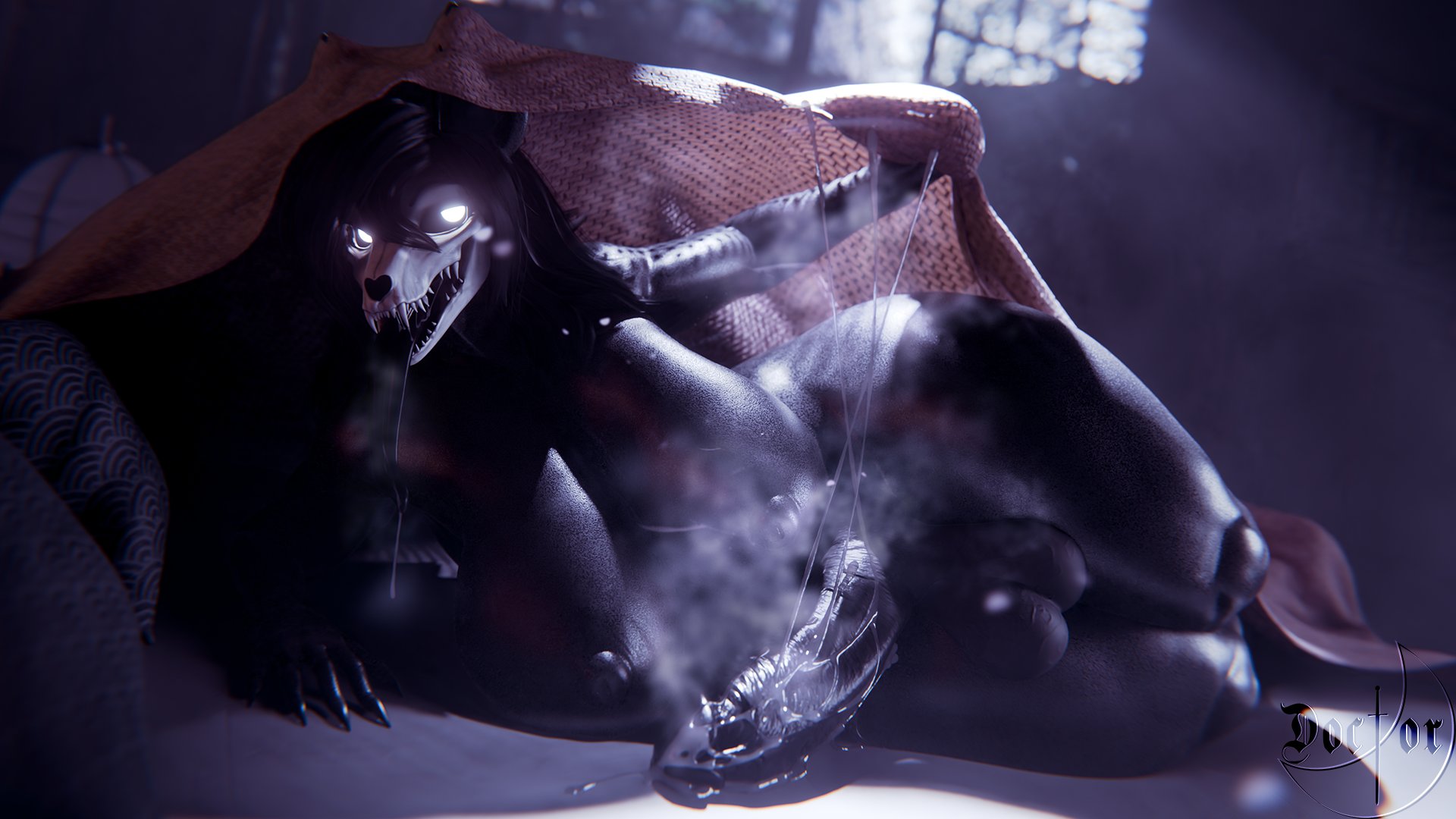 1girls, 3d, big breasts, big penis, cum, cum on penis, dickgirl, futanari, huge breasts, large breasts, large penis, looking at viewer, mal0, malo, nude, nude female, scp foundation, scp-1471, scp-1471-a, scp-1471-a (scrag), scrag boy (model), skull head, thick thighs