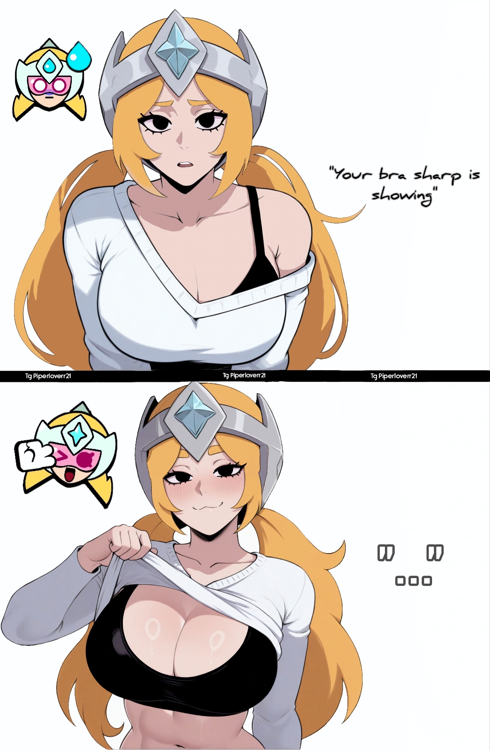 1girls, ai generated, bra, brawl stars, looking at viewer, solo, starr nova (brawl stars), white background