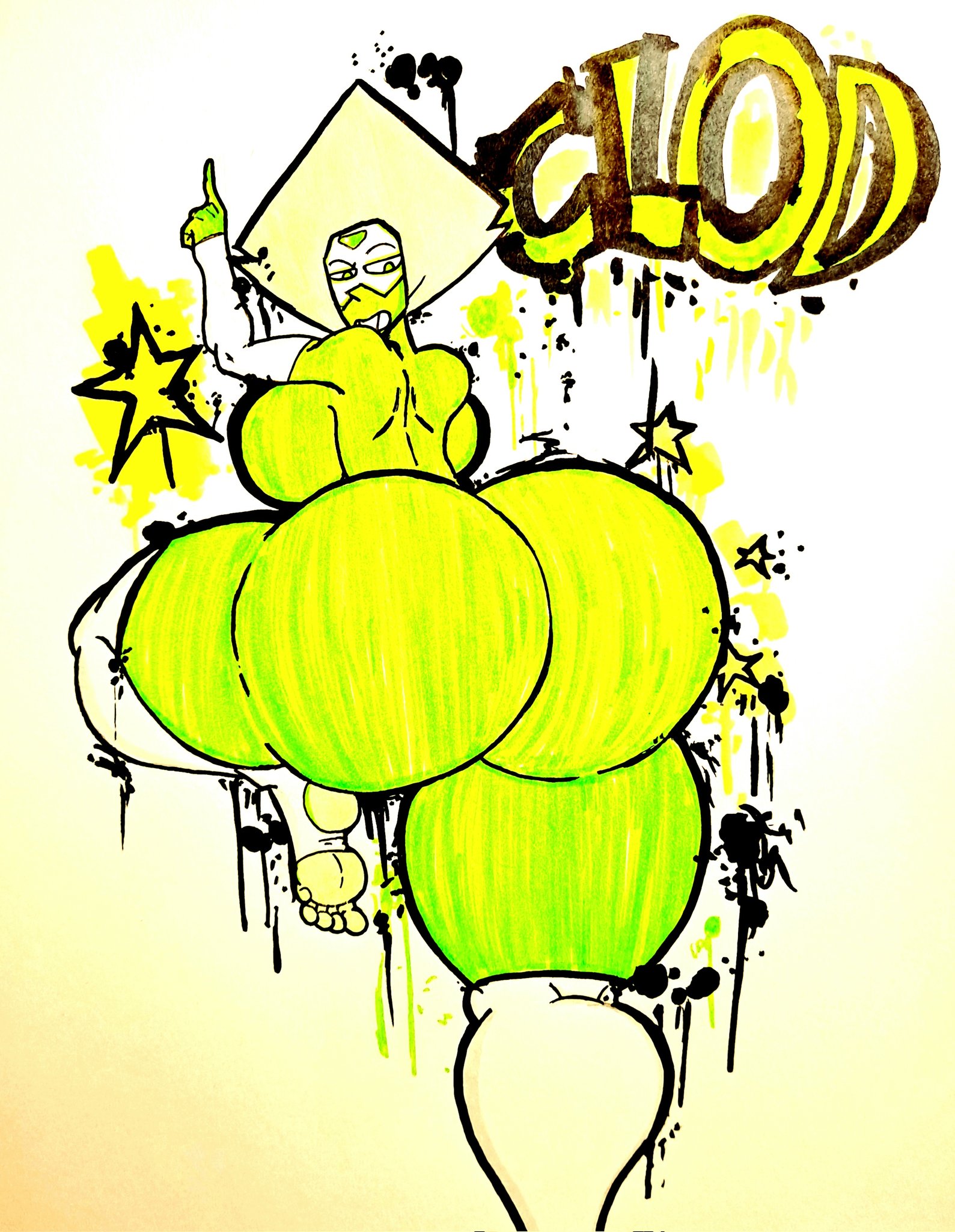 big ass, big breasts, breasts, calves, extra thicc, fat, fat ass, feets, green body, green skin, hips, huge ass, huge breasts, huge calves, large ass, legwear, nutboiart8008, peridot (steven universe), steven universe, stirrup legwear, stockings, thicc, thighhighs, whips