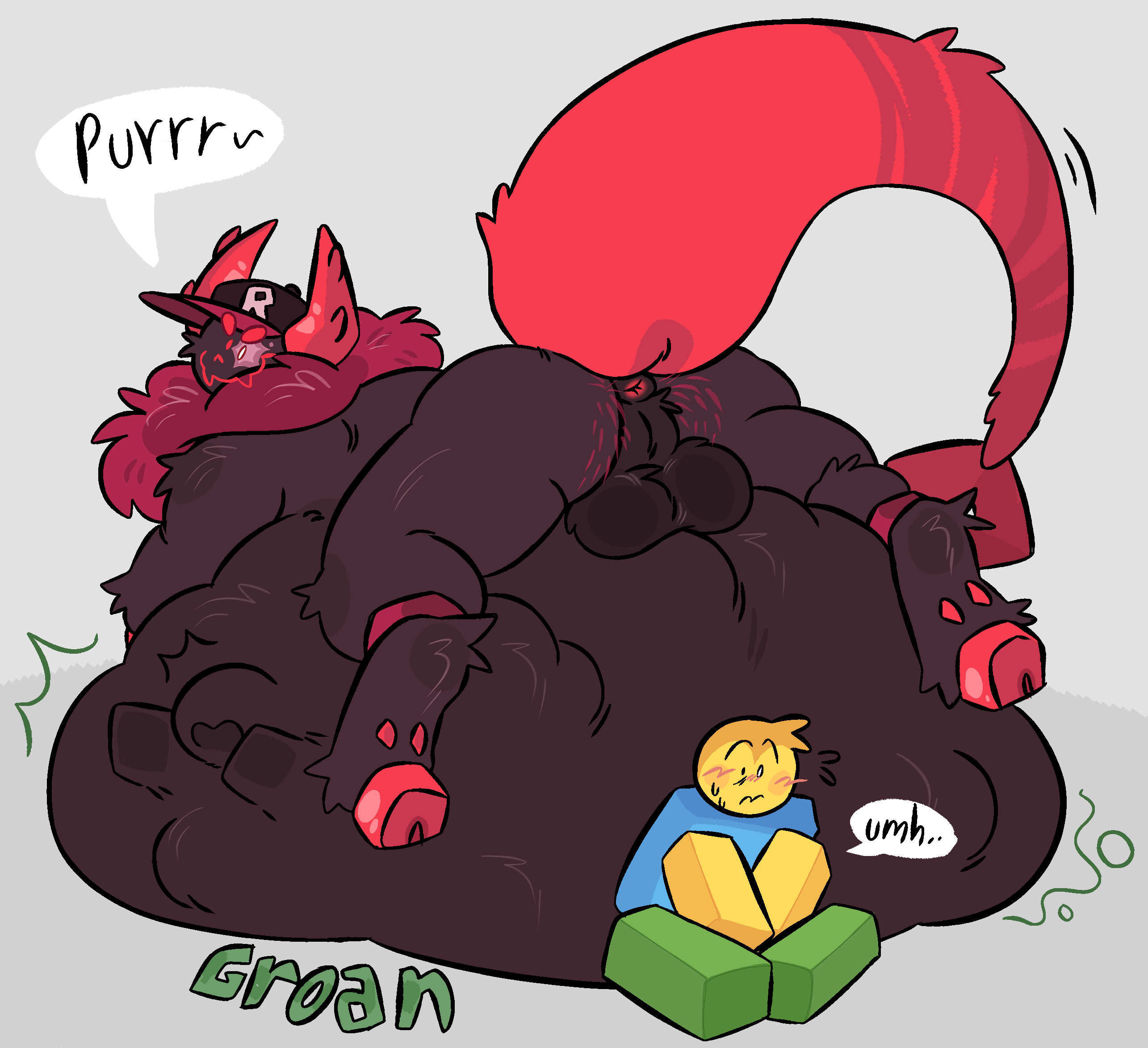anus, balls, beast, belly bed, blocky body, bulges, forsaken, forsaken (roblox), guest 666, guest 666 (forsaken), gurgle, huge belly, koi 567, monster, prey outline, roblox, robloxian, sixer, vore, vore belly