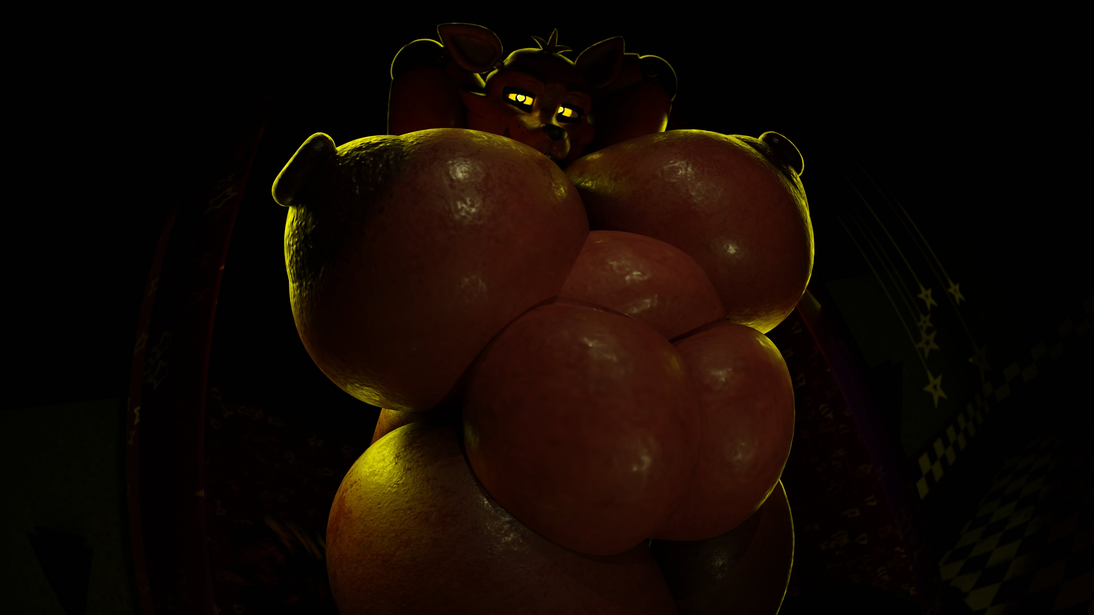  crycat , 1girls, 3d, 3d model, 3d render, animatronic, animatronic female, bbw, belly, big breasts, big thighs, breasts, brown hair, brown skin, brown skinned female, chubby, chubby female, completely naked, completely nude, crycat, dark image, erect nipples, female, female only, five nights at freddy's, fnaf, fox, fox ears, fox girl, foxy (fnaf), foxy (octal), glistening, glistening body, glowing eyes, huge breasts, huge thighs, large breasts, nipples, nude, nude female, shiny ass, shiny breasts, shiny butt, shiny hair, shiny skin, solo, solo female, solo focus, thick thighs, thighs