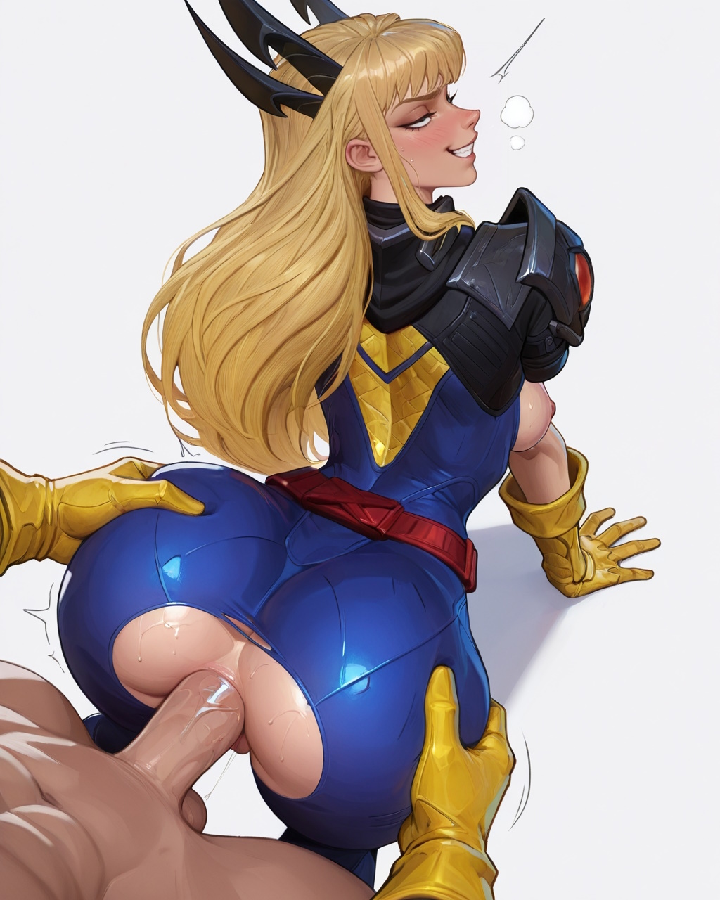 ai generated, anal, anal doggy, anal sex, ass, bangs, bedroom eyes, big ass, big breasts, blonde female, blonde hair, breasts, demon, demon girl, doggy style, emo, female, goth, goth girl, magik (illyana rasputin), magik (marvel rivals), magik (retro x-uniform), marvel, marvel comics, marvel rivals, mutant, mutant (marvel), naughty face, penguih, russian, russian female