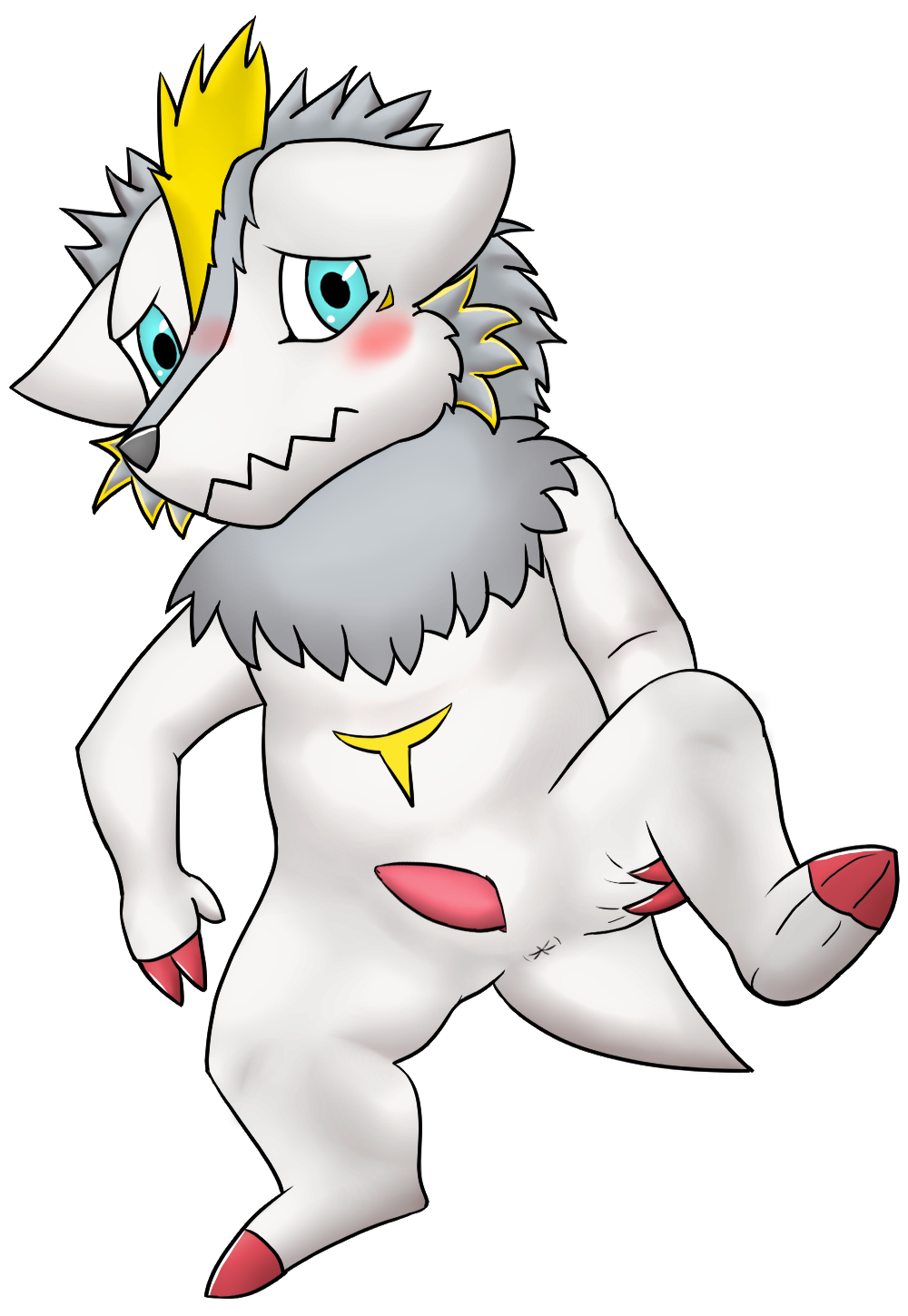 alpha_channel anus bandai_namco blush chibi digimon digimon_(species) digital_media_(artwork) erection eulipotyphlan front_view genitals hedgehog herissmon hi_res looking_at_viewer lying male mammal nude on_back penis presenting presenting_anus short_stack solo spread_legs spreading tapering_penis white_body xenomir