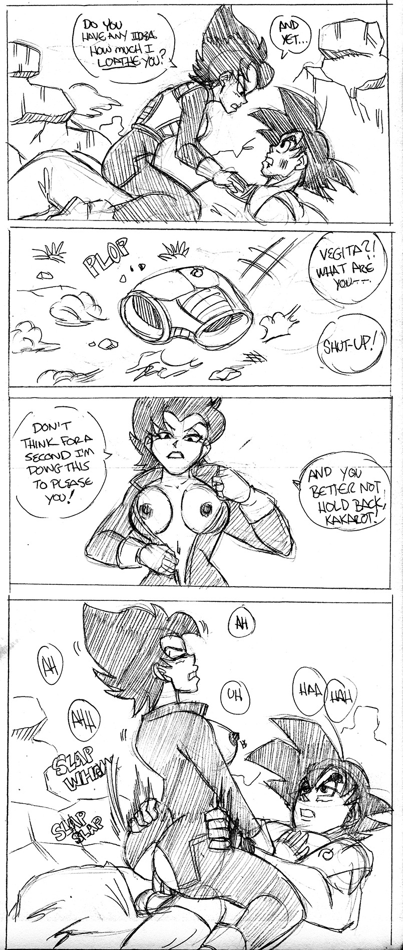 1boy, 1girls, battle armor, bodysuit, dragon ball, dragon ball super, dragon ball z, female, female vegeta, funsexydragonball, male, pussy, rule 63, saiyan, sex, son goku, straight, tsundere, vaginal penetration, vegeta
