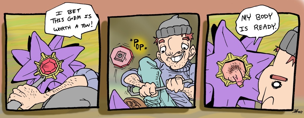 comic crowbar gem penis robber surprised text