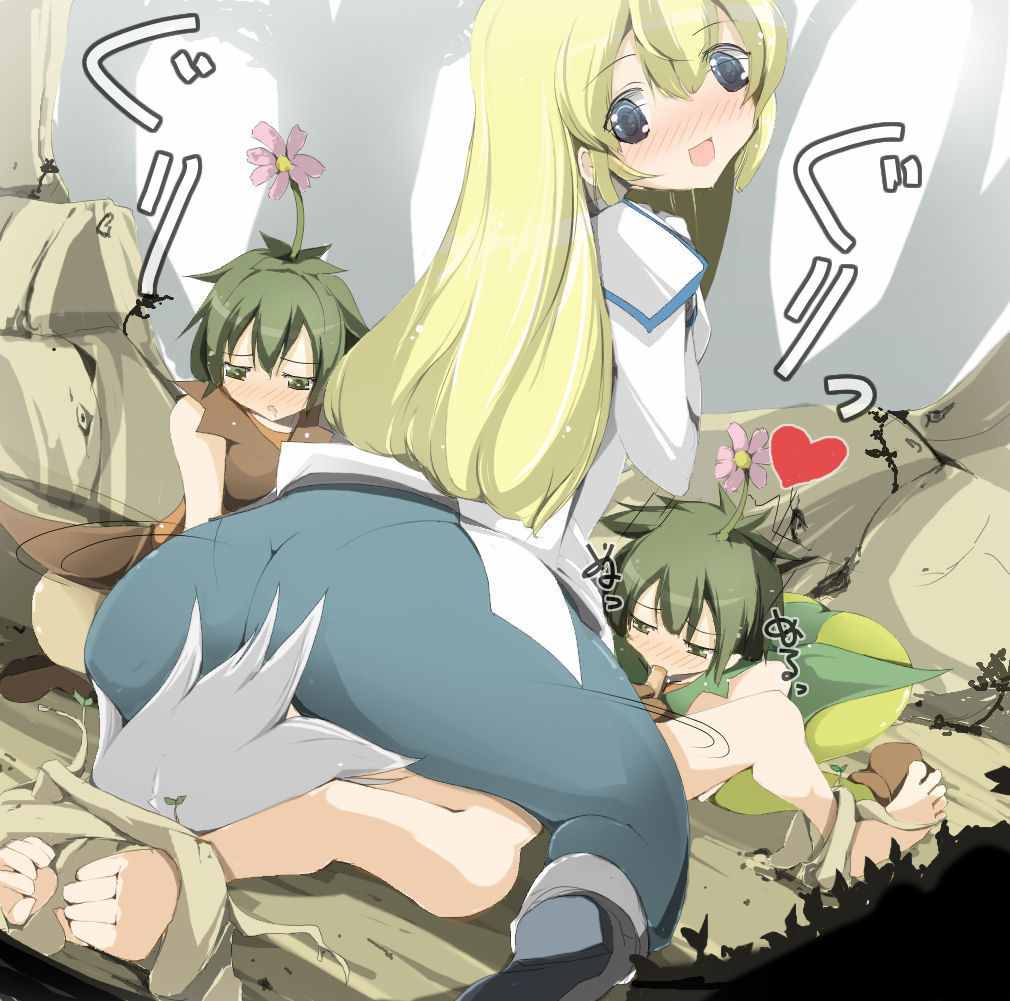 1boy 3girls alraune blonde_hair blue_eyes blush boy_rape clothed clothed_female_nude_male clothing colette_brunel facesitting fellatio female female_rapist femdom genis_sage green_eyes green_hair harem interspecies japanese_text long_hair male male_rape_victim malesub mandragora multiple_girls oral penis plant_girl rape restrained reverse_forced_oral reverse_rape small_penis straight tales_of_(series) tales_of_symphonia text translation_request video_games white_hair zinger_(excess_m)