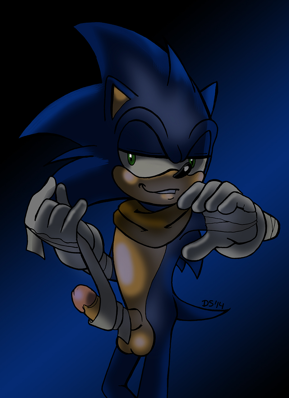 balls blue_arms erection green_eyes hedgehog male male_only mammal penis seductive seductive_look sega solo sonic_(series) sonic_boom sonic_the_hedgehog thedirtyshark