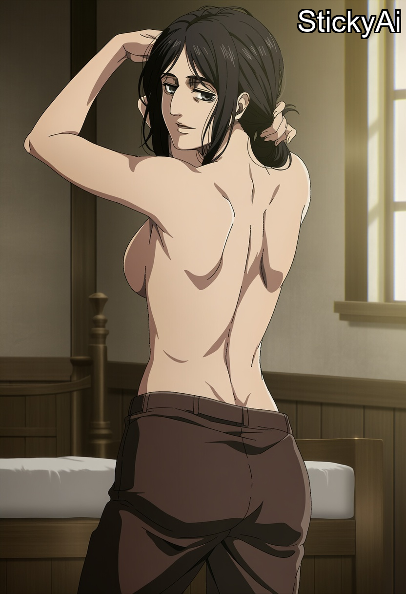 accurate art style, ai generated, anime coloring, attack on titan, curvy, female, female only, mature, mature female, milf, pieck finger, pinup, shingeki no kyojin, solo, solo female, solo focus, stickyai