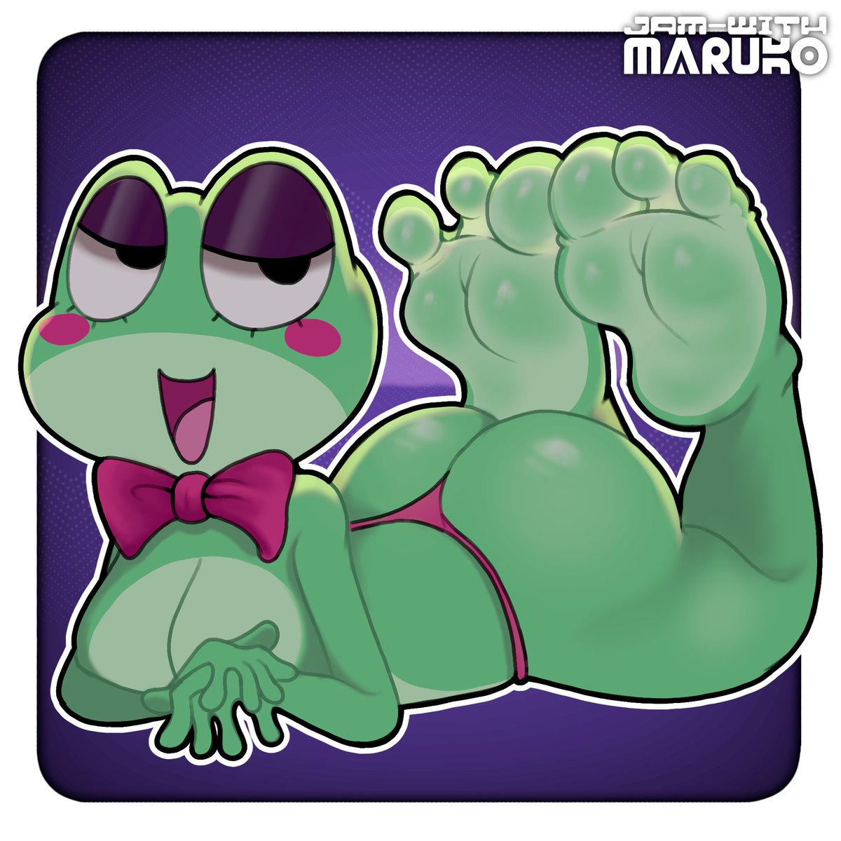 ass, barefoot, breasts, foot fetish, frog, jamwithmaruko, panties, ribbit (the amazing digital circus), the amazing digital circus