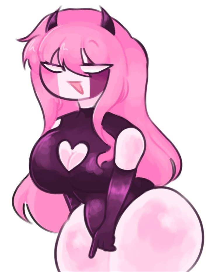 1girls, breasts, female, female only, friday night funkin, friday night funkin mod, pink hair, sarvente, sarvente (demon form), sarvente (dokki.doodlez), sarvente (fnf mod), sarvente (friday night funkin), thighs, zamzipperart