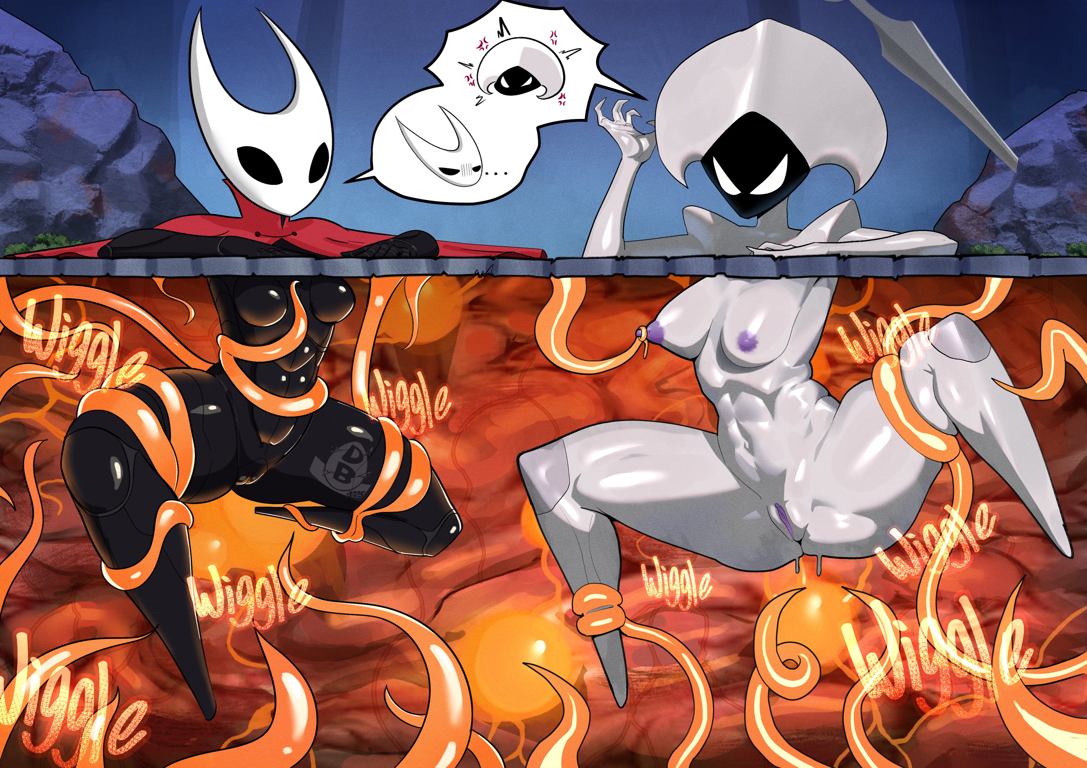 2girls, anus, areola, ass, badbitchdicey, big ass, big thighs, breasts, bug, bug girl, butt, crabhorn, diceyboi, female, female prey, hollow knight, hollow knight: silksong, hornet (hollow knight), huge ass, huge thighs, insect girl, insects, lace (hollow knight), medium breasts, nipples, pussy, rape, sensory deprivation, sweat, sweatdrop, sweating, tentacle, tentacle penetration, tentacle pit, tentacle rape, tentacle sex, the infection (hollow knight), thick thighs, thighs, unaware