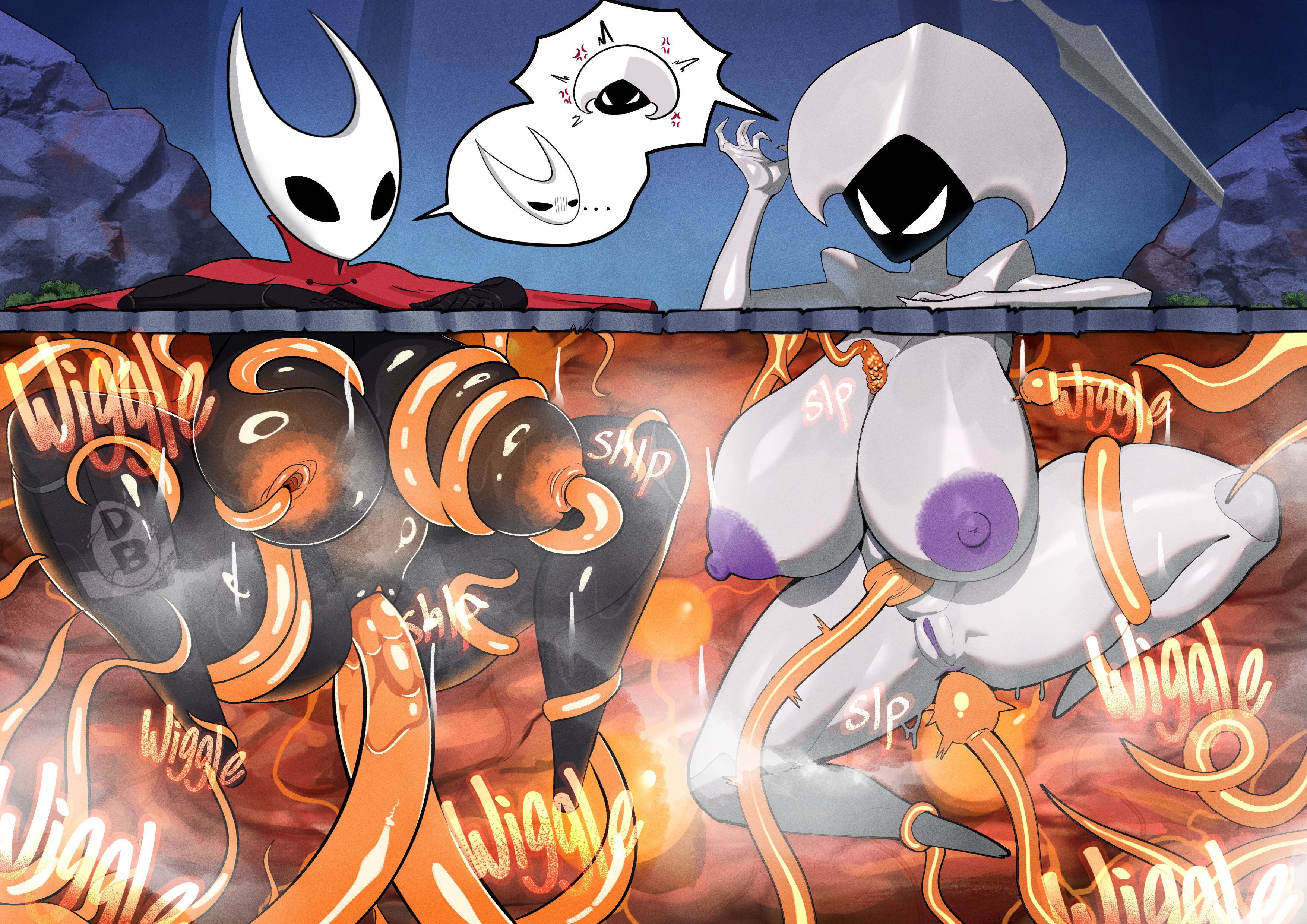 2girls, anal, anal sex, anus, areola, ass, badbitchdicey, big areola, big ass, big breasts, big nipples, big thighs, breast expansion, breasts, bug, bug girl, crabhorn, diceyboi, female, female prey, gigantic ass, gigantic breasts, gigantic thighs, hollow knight, hollow knight: silksong, hornet (hollow knight), huge areola, huge ass, huge breasts, huge nipples, huge thighs, hyper breasts, insect girl, insects, lace (hollow knight), nipple penetration, nipples, pussy, sensory deprivation, sweat, sweatdrop, sweating, tentacle, tentacle in ass, tentacle in pussy, tentacle penetration, tentacle sex, the infection (hollow knight), thick thighs, thighs, vaginal, vaginal penetration, vaginal sex