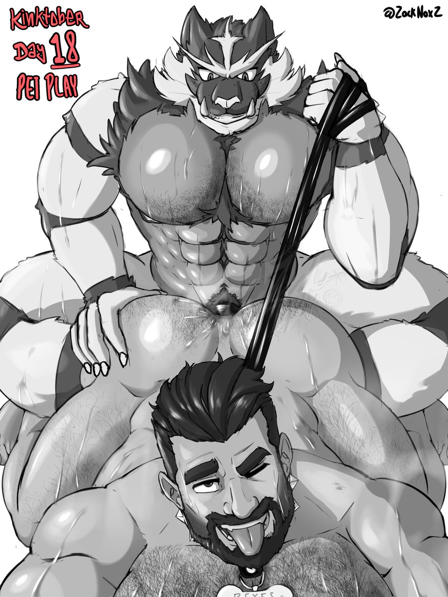 anal, anal sex, anthro, ass, bara, big ass, big butt, bubble ass, bubble butt, collar, crossover, dat ass, dat butt, fat ass, fat butt, furry, gay, hairy chest, hand on ass, huge ass, huge butt, incineroar, interspecies, kinktober, kinktober 2025, large ass, large butt, male, male only, muscular, muscular male, overwatch, penetration, pet play, pokemon, pokemon (species), pulling rope, reaper, round ass, round butt, thick ass, thick butt, tongue out, yaoi, zacknoxz (artist)