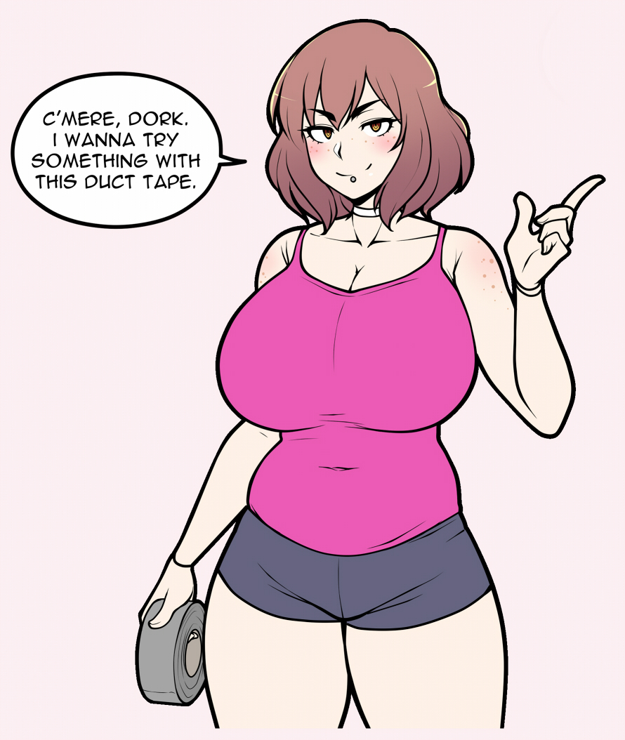 1girls, big breasts, big sister, breasts, busty, busty big sis (jam-orbital), busty female, clothed, clothed female, female, female focus, female only, jam-orbital, large boobs, large breasts, light-skinned female, older sister, solo, solo female, solo focus, thick thighs, thighs