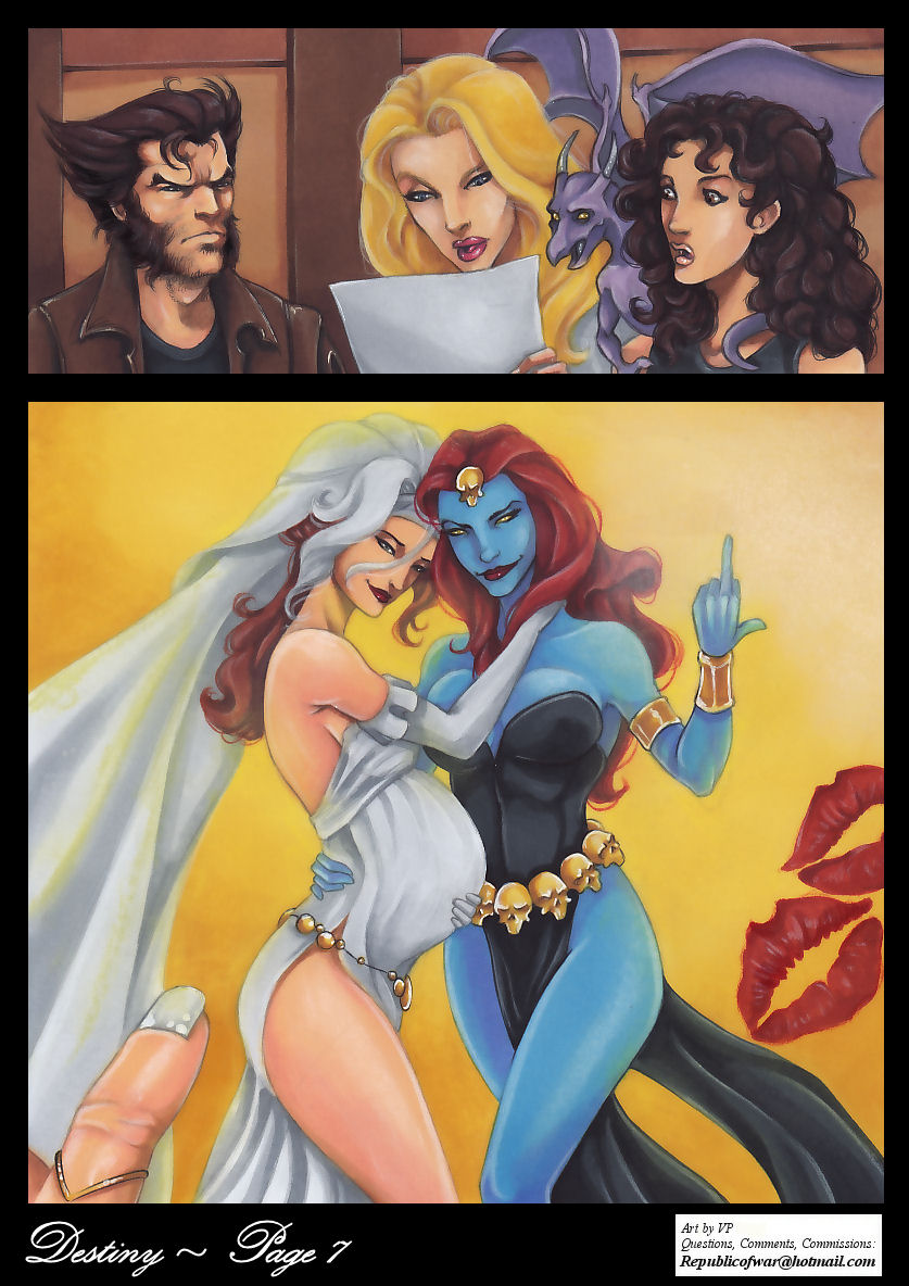 4girls 5_fingers anna_marie artist_name beige_skin big_breasts blonde blonde_hair blue_eyes blue_skin bracelet breasts bride bride_gown brown_eyes brown_hair cleavage clothed clothed_female clothed_male clothes clothing color colored comic curly_hair dark_hair destiny_(comic) dress elbow_gloves emma_frost english english_text facial_hair female female/female forehead_jewel gloves hair headband homo_superior human humanoid incest incest_marriage incest_pregnancy jacket james_howlett kiss_mark_on_photo kitty_pryde large_breasts light-skinned_female light-skinned_male lipstick lipstick_mark lockheed long_hair makeup marvel marvel_comics middle_finger mother_and_daughter mystique nail_polish no_humans photo_(object) pregnant red_hair red_lips red_lipstick rogue_(x-men) shadowcat shapeshifter shirt short_hair skulls smile smiling smirk superhero superheroine supervillain tank_top text uncensored url veil vp vp1940 web_address white_hair white_queen wolverine_(x-men) x-men yellow_eyes