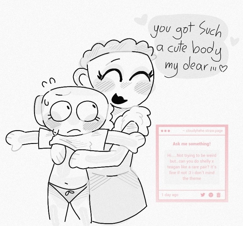 cloudyhehe, dandy's world, female, flat chest, grabbing, grabbing from behind, groping, lesbian, lifting shirt, panties, shelly (dandy's world), shy, teagan (dandy's world), younger female, yuri