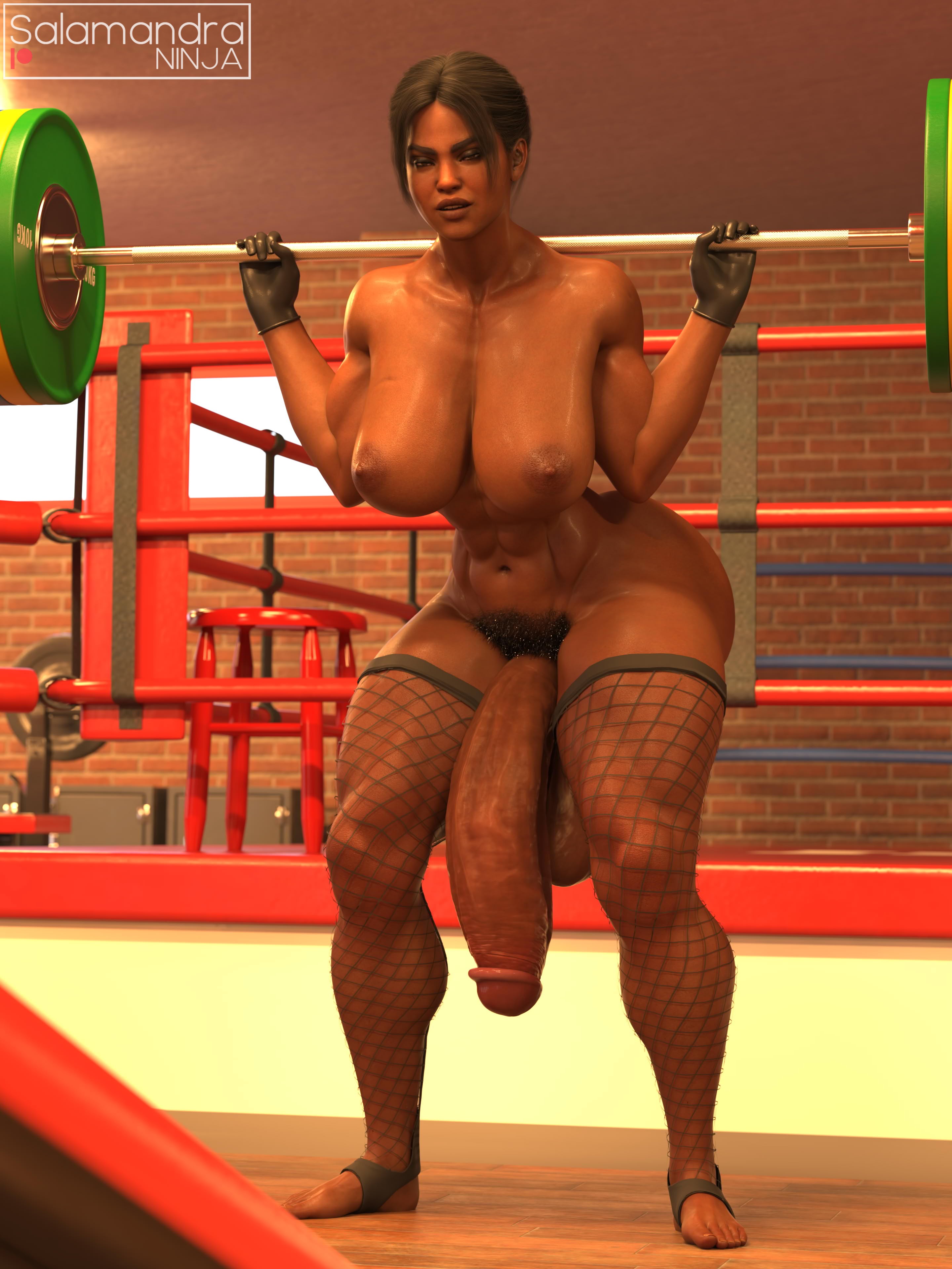 1futa, 3d, ass, ass bigger than head, big ass, big breasts, breasts, breasts bigger than head, brown body, brown skin, brown-skinned futa, bushy pubes, capcom, curvaceous, curvy, curvy figure, dark skin, dark-skinned futa, dickgirl, fishnets, futanari, hips, hourglass figure, huge ass, huge breasts, intersex, large ass, large breasts, muscular, muscular futa, pubic hair, resident evil, resident evil 5, salamandraninja, sheva alomar, slim waist, squatting, thick, thick hips, thick legs, thick thighs, thighs, thighs bigger than head, toeless legwear, voluptuous futa, waist, weightlifting, wide hips
