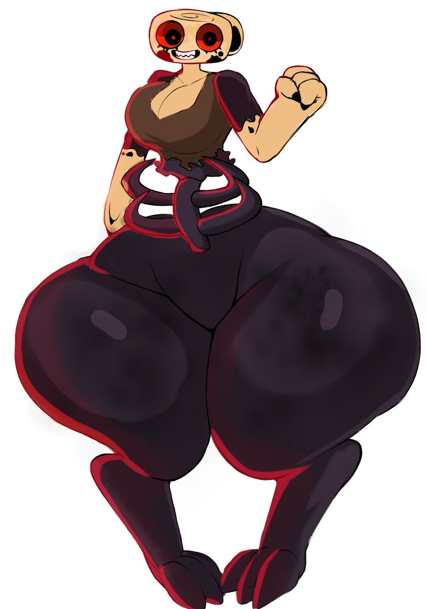 big ass, big breasts, big legs, big thighs, breasts, dandy's world, dandys world, dinosaur, female, fromariels, red eyes, roblox, roblox game, robloxian, shelly (dandy's world), twisted shelly (dandy's world)