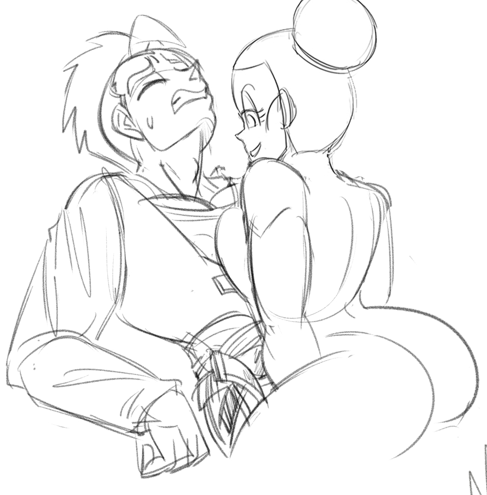 1boy, 1girls, chichi, dragon ball, edit, funsexydragonball, incest, milf, mother and son, son gohan, tagme