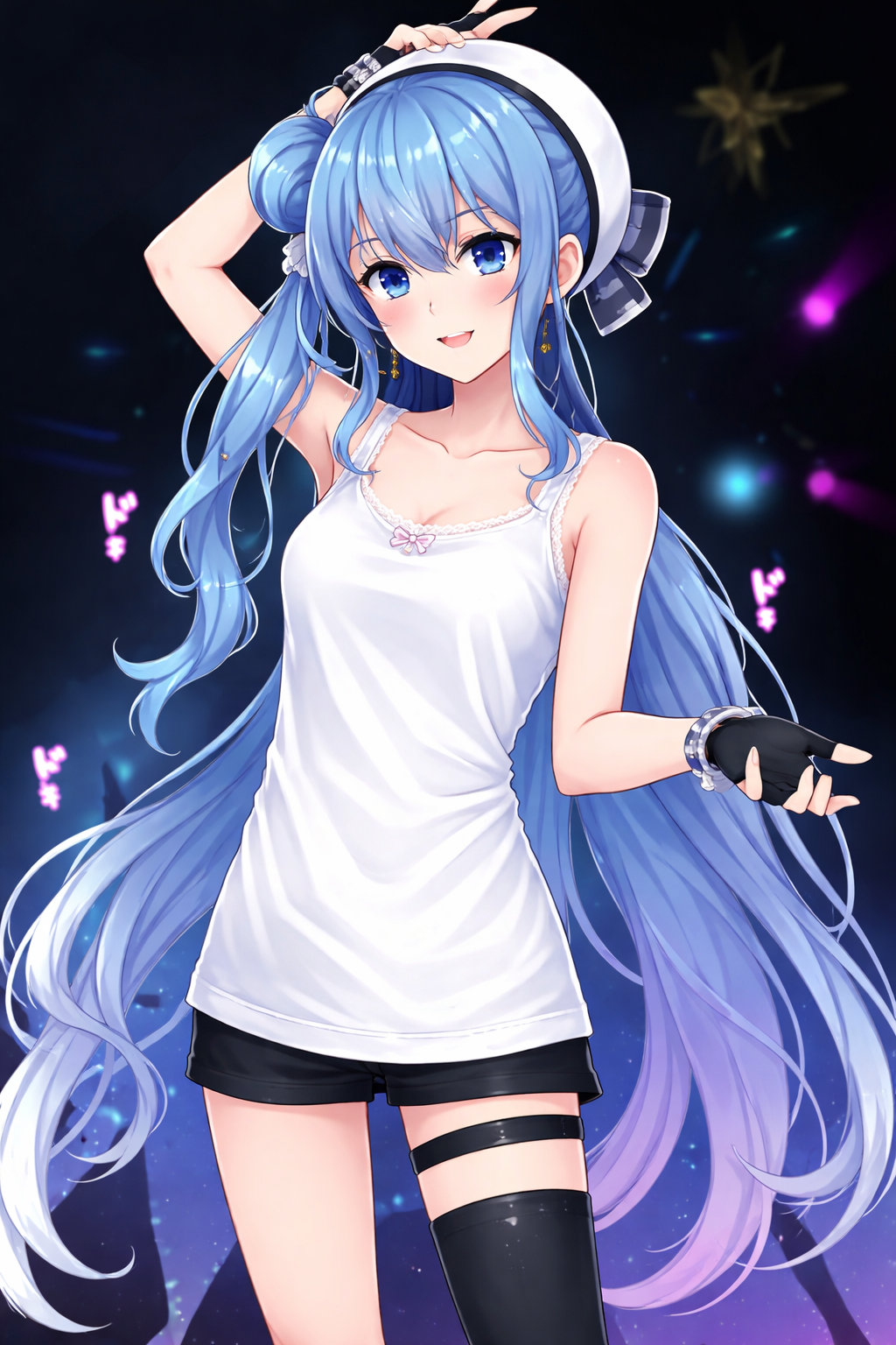 about_to_be_raped ai_generated armpits camisole fertile flat_chest hoshimachi_suisei white_singlet