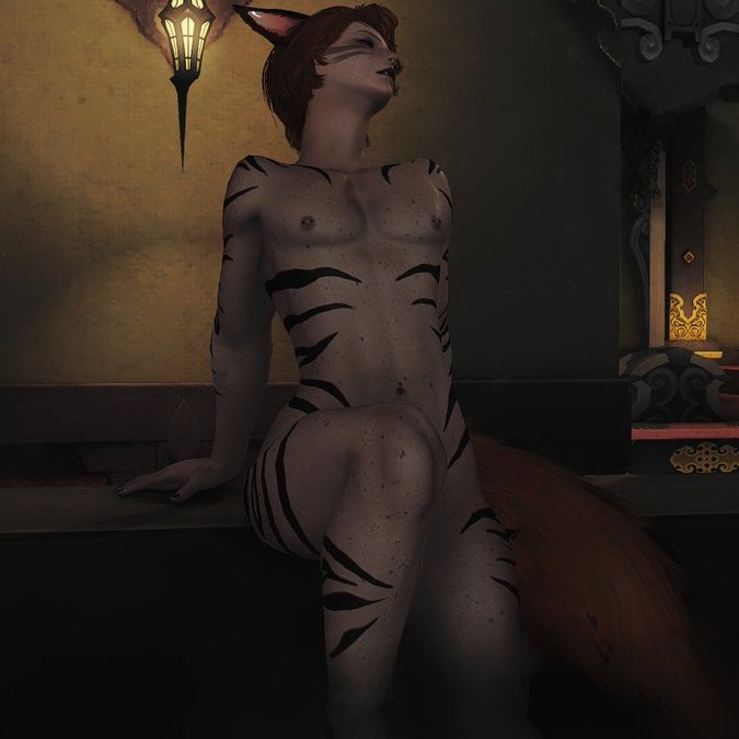 1femboy catboy cuntboy femboy feralmiqotexiv final_fantasy_xiv miqo'te nipple_piercings nipples nude qince_nunh solo solo_femboy tattoos warrior_of_light warrior_of_light_(ff14) warrior_of_light_(final_fantasy_xiv)