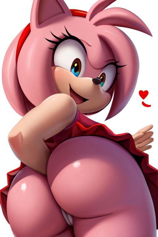 ai_generated amy_rose anal_fisting ass ass_focus big_ass big_butt green_eyes panties rose_hair self_anal_fisting sonic_(series)