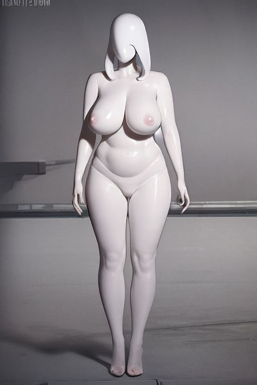 ai_generated faceless_character faceless_female female large_breasts mannequin object self_upload thick_thighs white_body