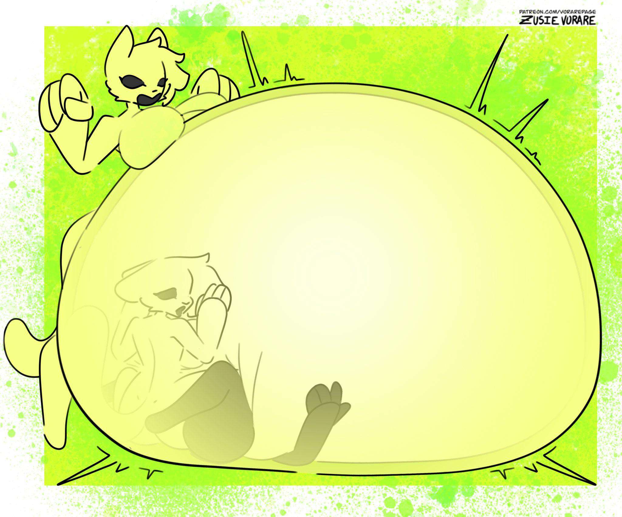 1boy, 2girls, absorption vore, ambiguous consent, cum, cum inside, cumflation, female, male, multiple prey, same size vore, slime girl, slime vore, soft vore, tagme, vore, vore belly, zusie vorare