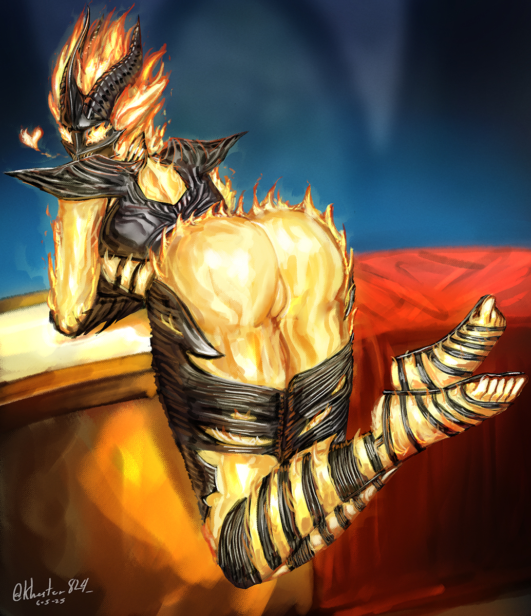 1girls, ass, big ass, big butt, daedra, female, female only, fire, flame, flame atronach, flame hair, khester824, large ass, large butt, monster, monster girl, oblivion, tagme, the elder scrolls, thick