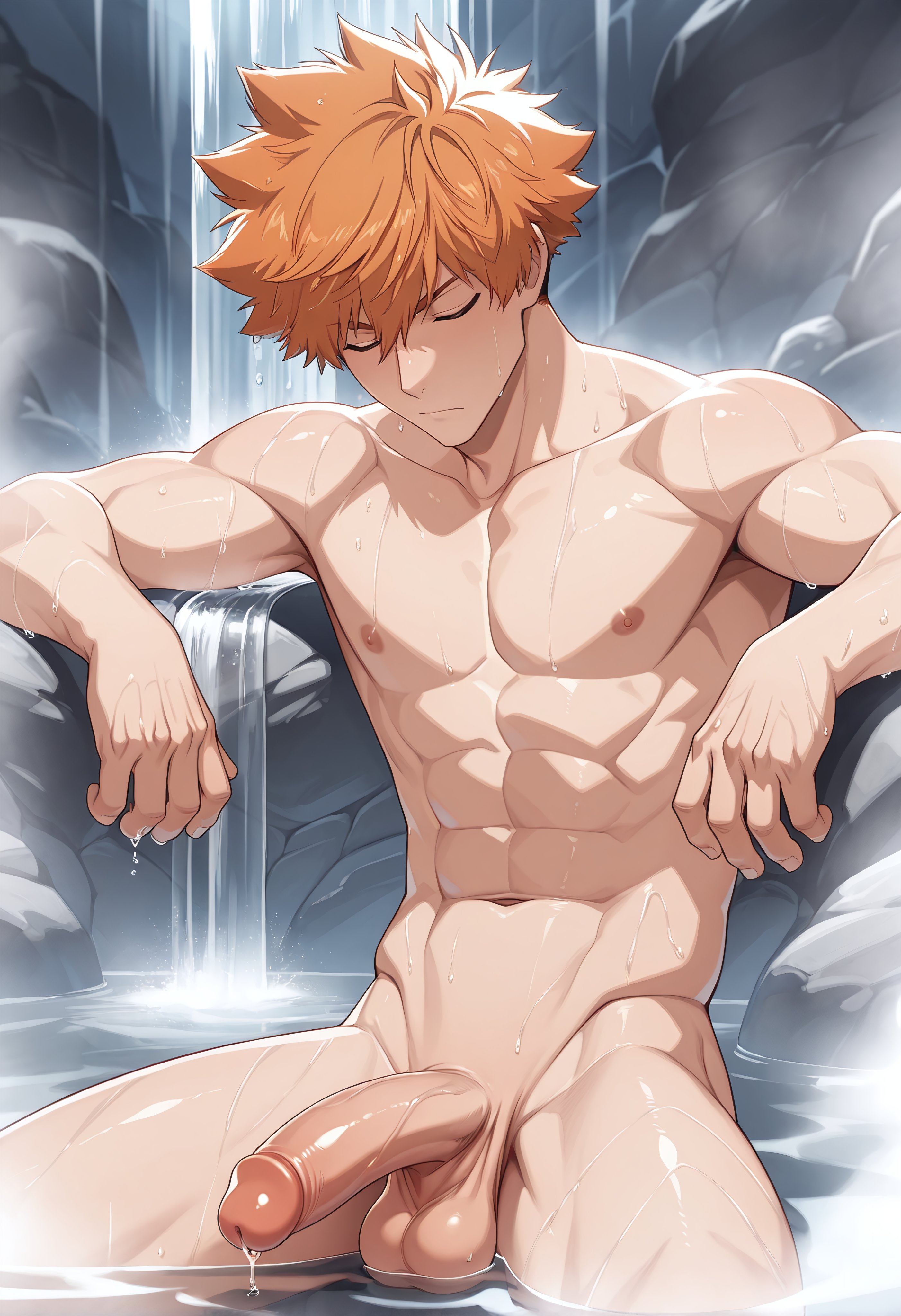 ai generated, bara, blue lock, kunigami rensuke, male, male focus, male only, snackji, yaoi