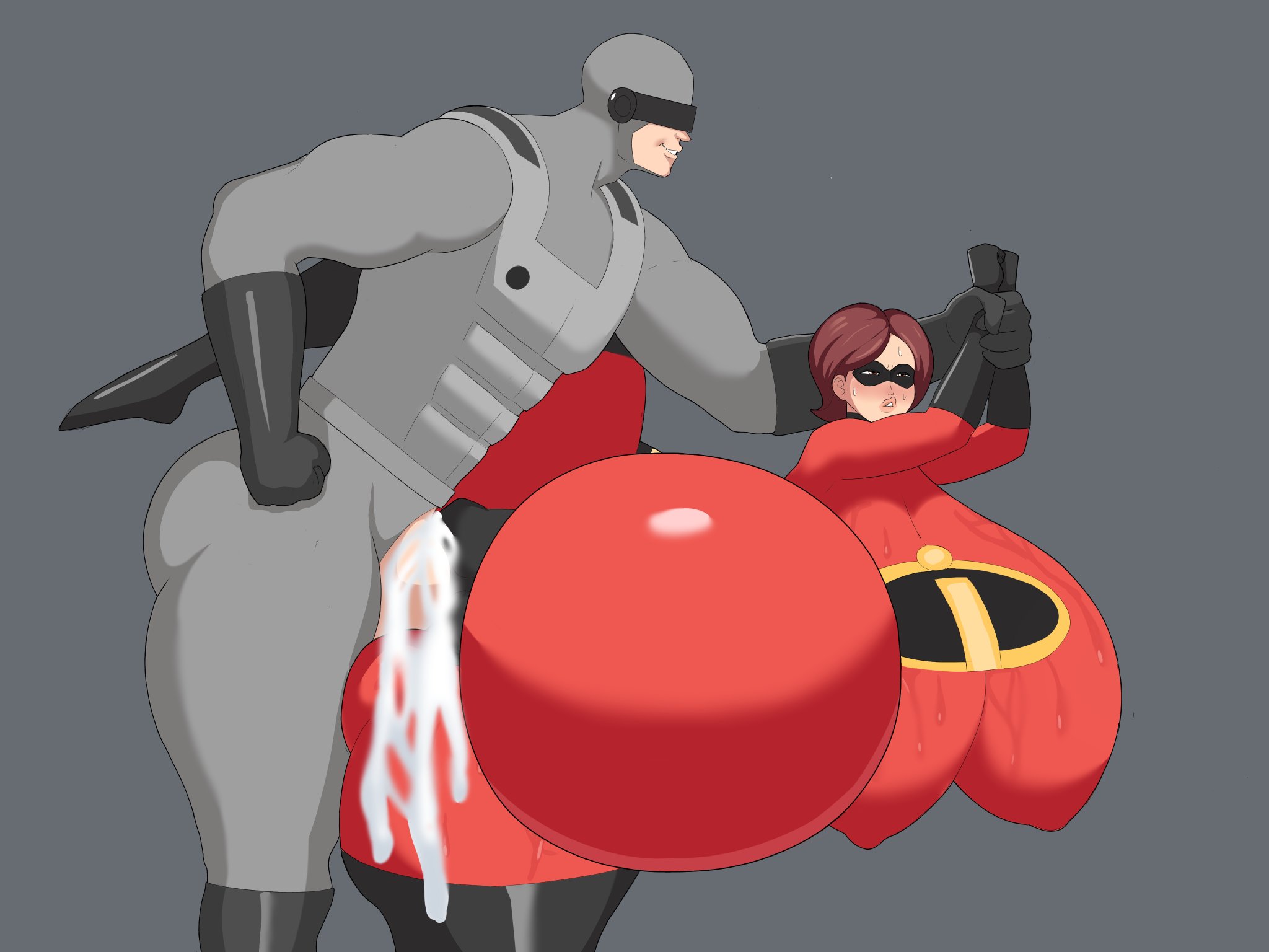 brown eyes, brown hair, cum, cum inside, cumflation, drawthedraw, elastic, elastic body, elasticity, elastigirl, helen parr, hyper, hyper penis, inflation, male, penis, rape, raped, stomach bulge, the incredibles