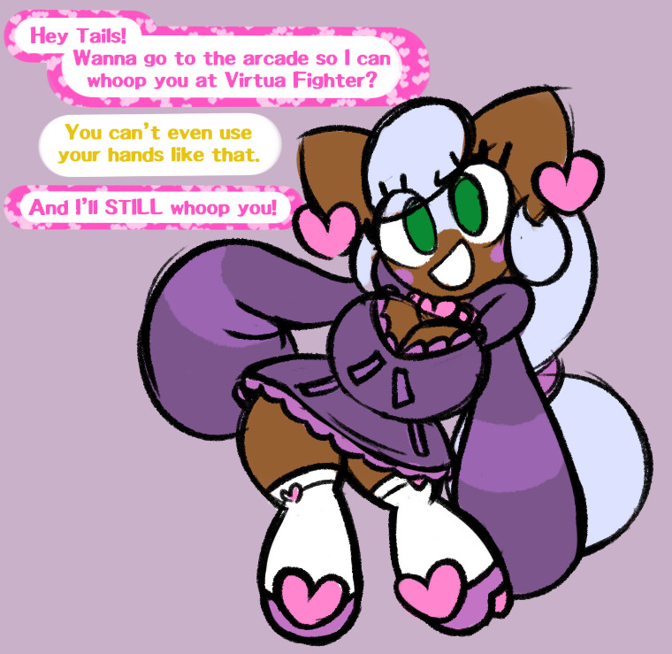 blush the bat (frost-lock), english text, frost-lock, green eyes, long sleeves, sonic (series), tails the fox, text, white hair