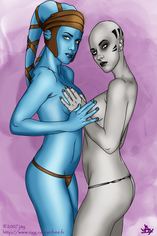 2007 2girls aayla_secura asajj_ventress dathomiri female female_only interspecies jay_(artist) jedi multiple_girls sith star_wars star_wars:_republic twi'lek yuri