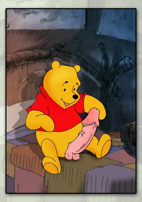 bear bed clothes disney furry furry_only indoors male male_only penis pooh_bear sitting smooth_skin solo winnie_the_pooh_(franchise) yaoinami