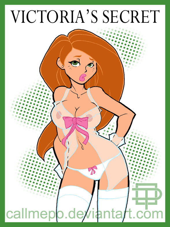 1girls callmepo color colored disney female female_only frontpage human kim_possible kimberly_ann_possible nipples socks solo straight_hair thigh_socks thighhighs victoria's_secret white_socks