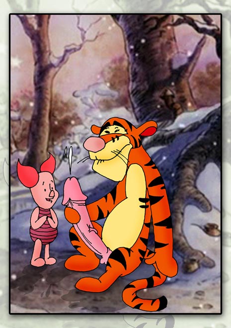 anthro disney furry interspecies male male_only multiple_males nude outdoors penis pig piglet public_domain sitting size_difference snow straight_hair tiger tigger what winnie_the_pooh_(franchise) yaoi yaoinami