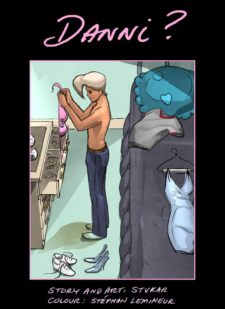 2011, caught, caught in the act, comic, comic page, crossdressing, crossdressing male, danni (stvkar), feminization, feminized male, male, sissification, sissy, sissyfication, stvkar