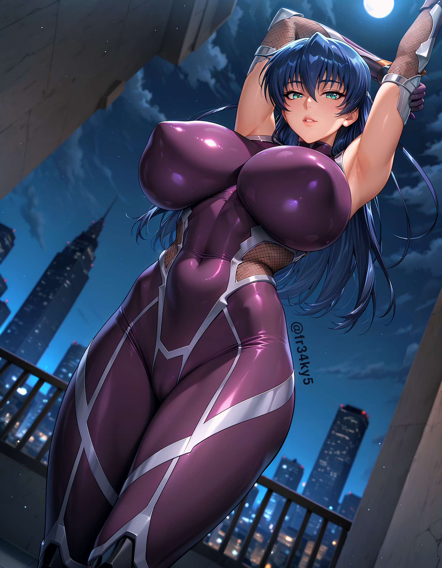 ai generated, bodysuit, breasts, cameltoe, female, fr34ky, huge breasts, igawa asagi, pussy, skin tight, taimanin (series), taimanin asagi, taimanin asagi battle arena