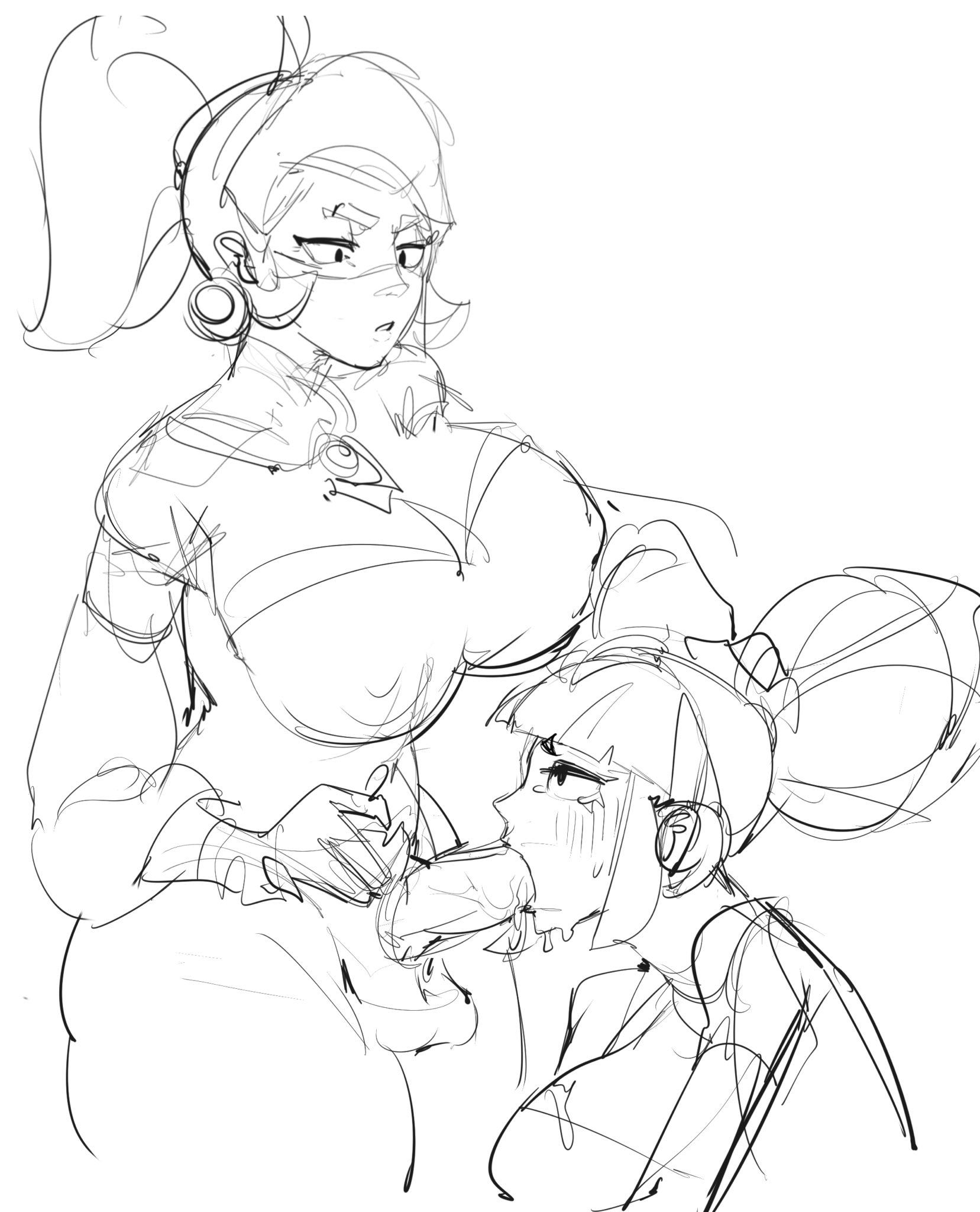 1futa, 1girls, 2025, blowjob, brawl stars, fellatio, female, female penetrated, futa on female, futanari, intersex, janet (brawl stars), penis, popstar janet, shelly (brawl stars), shelly dancer (brawl stars), sketch, sucking, sucking penis, unknown2410p