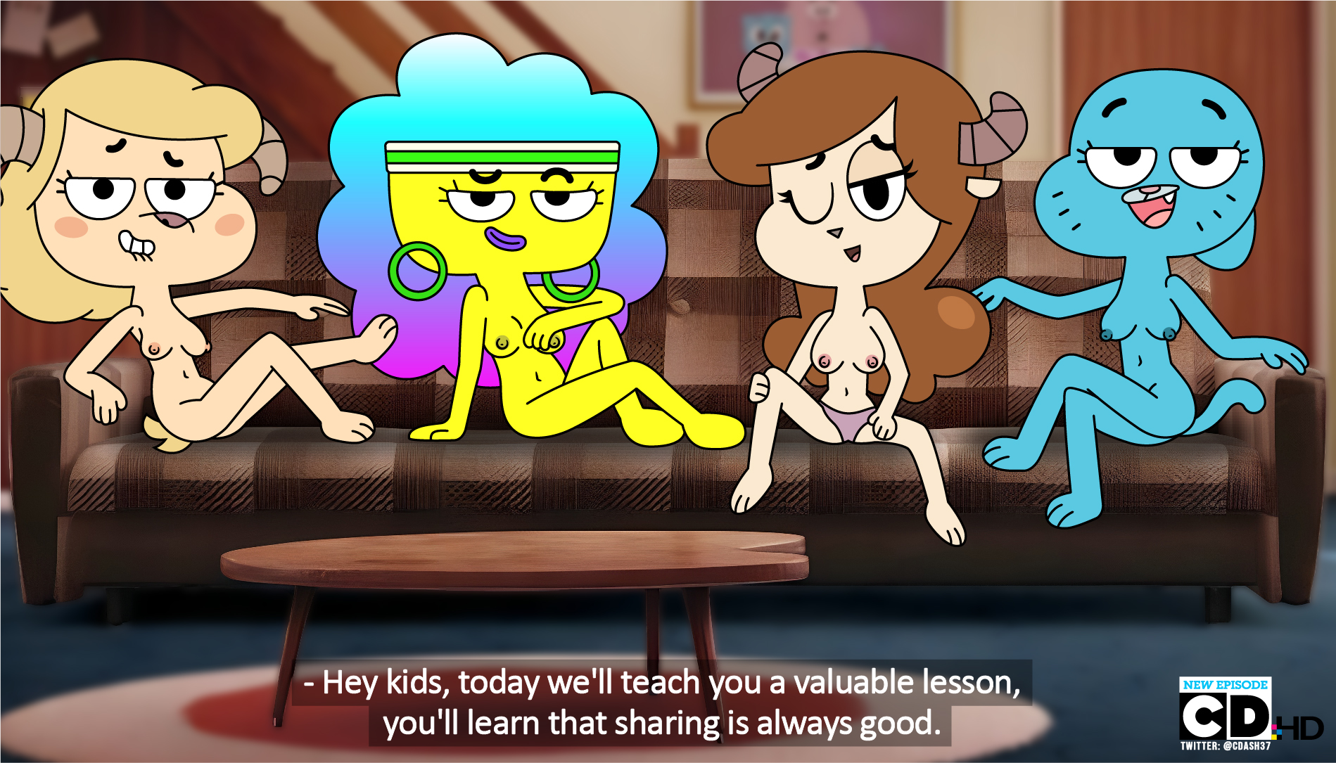 anthro, bovid, bovine, c.dash37, caprine, cartoon network, cartoon network development studio europe, chi chi's mom, chun-ni, felid, feline, felis, female, fur, hanna-barbera studios europe, jackie wilson, mammal, miracle star, nicole watterson, nude, nude anthro, nude female, studio soi, the amazing world of gumball