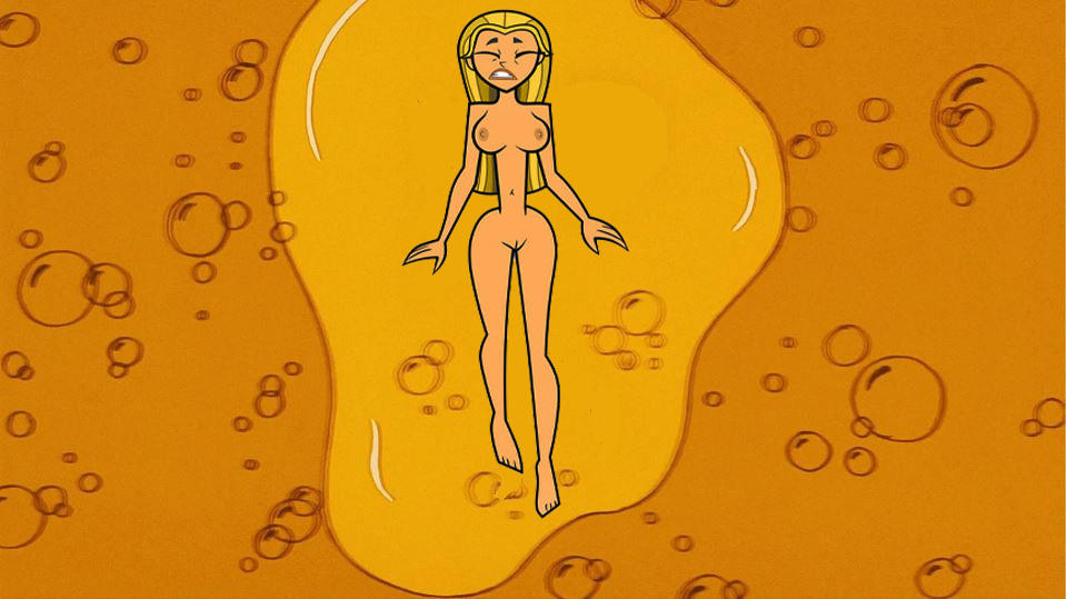 1girls 2024 blonde_hair breasts bubbles cartoon_network closed_eyes crossover disney feet female female_only hockeyman975 lindsay_(tdi) lipstick navel nipples nude pussy solo the_little_mermaid toes total_drama_island underwater