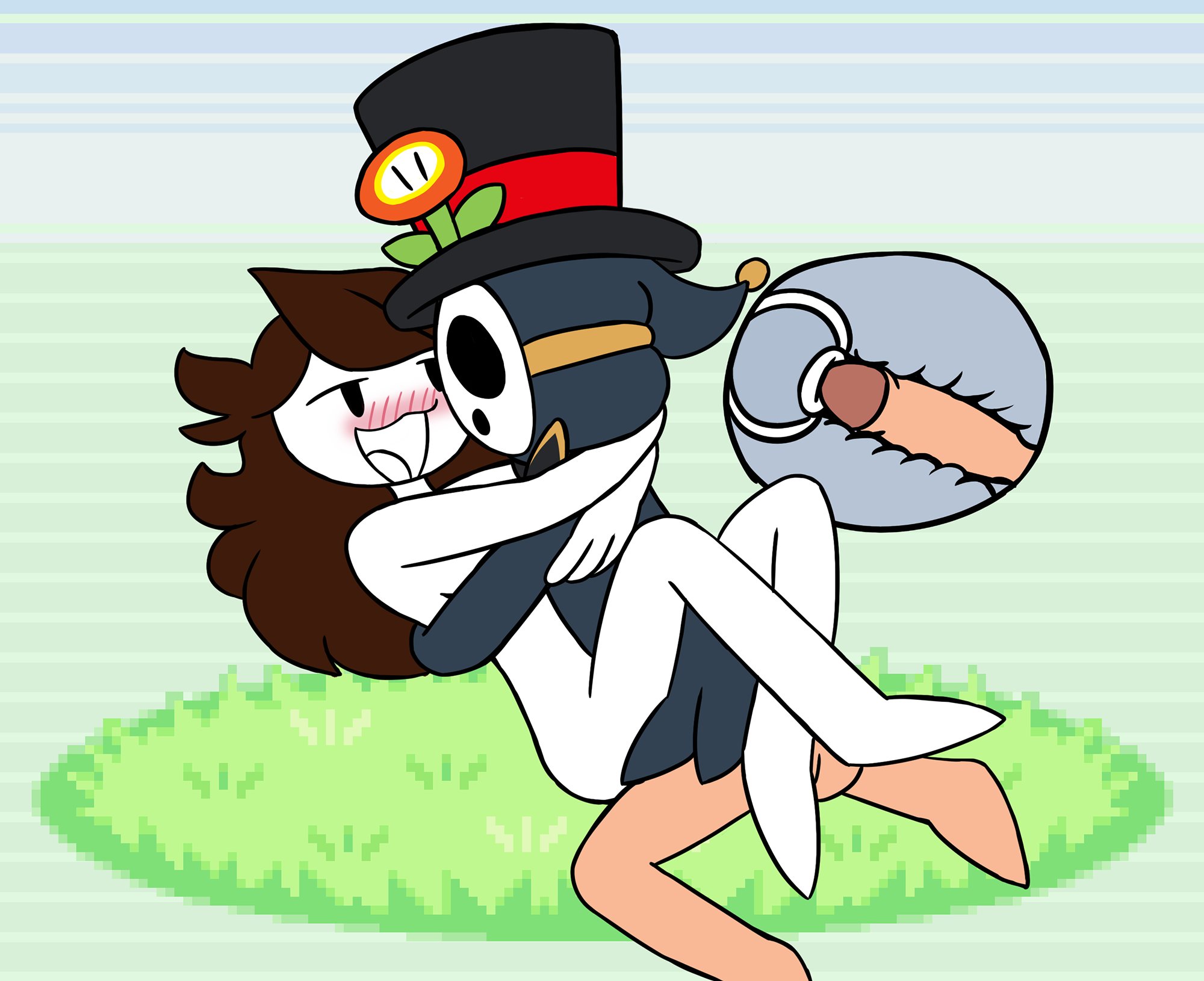 1boy, 1boy1girl, 1girls, 2d, 2d (artwork), 2d artwork, anti groove, arms around neck, arms around partner, blush, bottomless, cervix, clothing, female, jaiden, jaiden (jaiden animations), jaiden animations, jaiden dittfach, jaidenanimations, leglock, legs around partner, lisnotsfw, male, mario (series), naked, naked female, penetration, penis, pokemon, pussy, sex, shy guy, tongue, tongue out, vaginal penetration, womb, x-ray