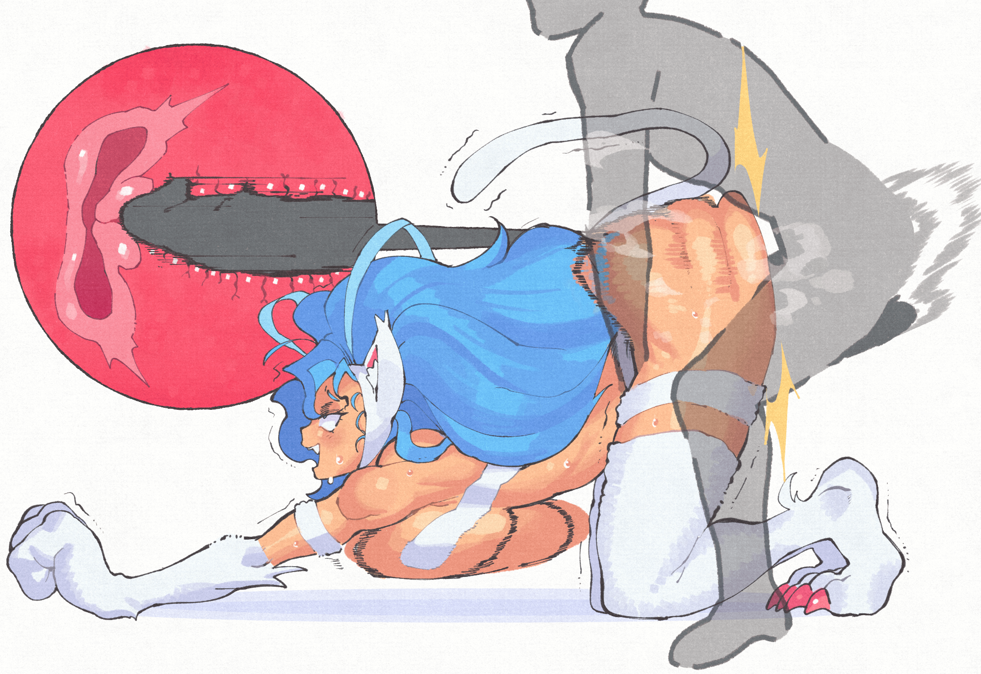 1boy, 1girls, animal ears, ass, bad source, balls, big ass, big balls, big breasts, big butt, big cock, big penis, big testicles, blue eyes, blue hair, blush, breasts, capcom, cat ears, cat girl, cat tail, cervical contact, cervical penetration, cervix, cervix kiss, claws, completely nude, darkstalkers, deep penetration, doggy style, faceless, faceless male, felicia (darkstalkers), female, female orgasm, foreskin, foreskin folds, fully retracted foreskin, happy, happy sex, highres, hot, huge ass, huge balls, huge breasts, huge butt, huge cock, huge penis, huge testicles, imminent creampie, imminent cumshot, imminent impregnation, inkerton-kun, inkuusan, inner foreskin, inside, inside view, intact, internal, internal view, large ass, large balls, large breasts, large butt, large cock, large penis, large testicles, long hair, long penis, looking pleasured, male, nude, nude female, oerba yun fang, orgasm, orgasm face, penis, pleasure face, pussy, retracted foreskin, sex, sex from behind, simple background, smile, steaming body, straight, sweat, tail, testicles, thighs, toned, toned female, top-down bottom-up, trembling, uncircumcised, uncircumcised penis, uncut, vaginal, vaginal penetration, vaginal sex, white fur, x-ray