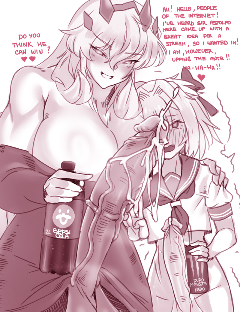 1boy 1femboy 1futa 2025 2d 2d_(artwork) 2d_artwork absurdly_large_cock astolfo_(fate) balls ballsack bangs barghest_(gawain)_(fate) big_balls big_breasts big_cock big_dom_small_sub big_penis big_testicles black_and_white blush blush_lines blushing_at_viewer bottomless breasts clothed clothed_futanari clothed_male clothing cum cum_drip cum_dripping cum_dripping_from_penis cum_leaking curvaceous curvaceous_figure curves curvy curvy_body curvy_figure curvy_hips dialogue dominant dominant_futanari domination dripping dripping_cum ejaculation english english_dialogue english_text fate/grand_order fate_(series) femboy futadom genital_fluids genitals gigantic_cock gigantic_penis hair_between_eyes hair_ornament hair_ribbon half-dressed half_naked hands-free handsfree_ejaculation hi_res highres hourglass_figure huge_breasts huge_cock large_breasts large_cock large_penis larger_futanari leaking leaking_cum livestream long_cock long_hair long_penis looking_at_viewer malesub monochrome monster_energy monster_energy_can monster_energy_drink motion_lines muscles muscular muscular_arms muscular_futanari nervous nervous_smile orgasm orgasm_without_stimulation parted_bangs peace_sign pepsi ribbon ribbons secunduspublius shaded shiny shiny_skin short_hair sketch slim slim_waist smaller_male smooth_skin straight_hair streaming submissive submissive_male testicles text tremble_lines tremble_spikes trembling v vein veins veins_on_dick veiny veiny_penis voluptuous voluptuous_femboy voluptuous_futanari voluptuous_male