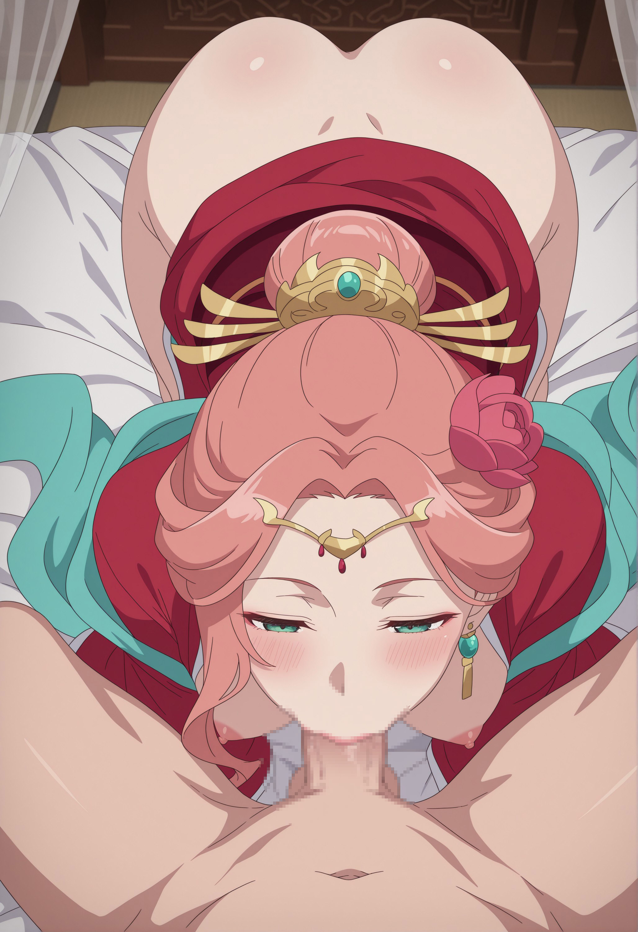 ai generated, demens kippy, female, gyokuyou (kusuriya no hitorigoto), kusuriya no hitorigoto, mature, milf, pink hair, tagme